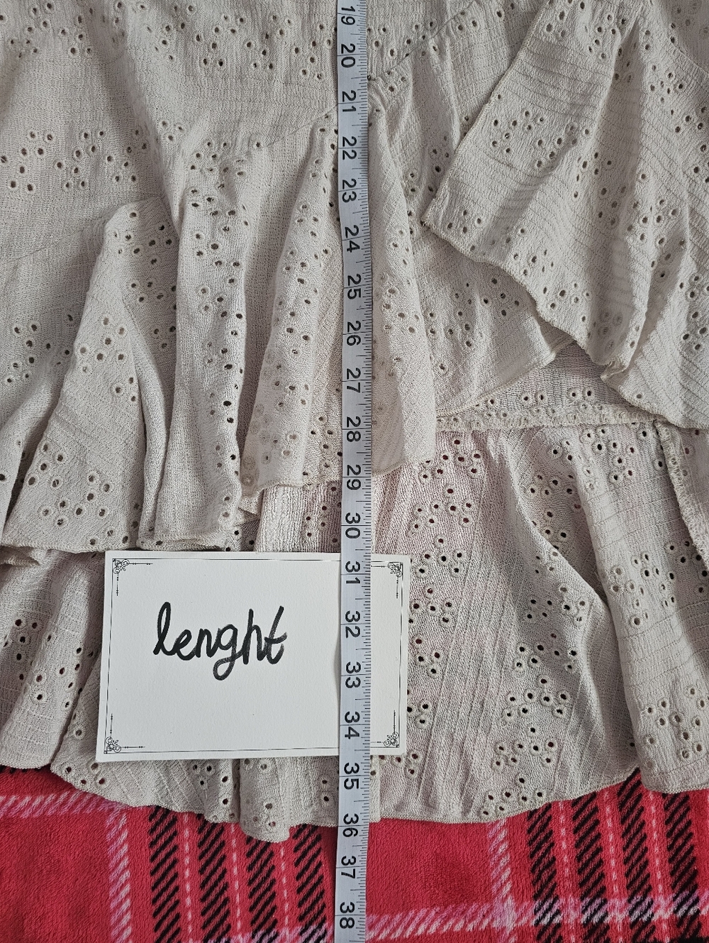 By Together Cream Eyelet High-Low Ruffle Maxi Skirt - Picture 7 of 7